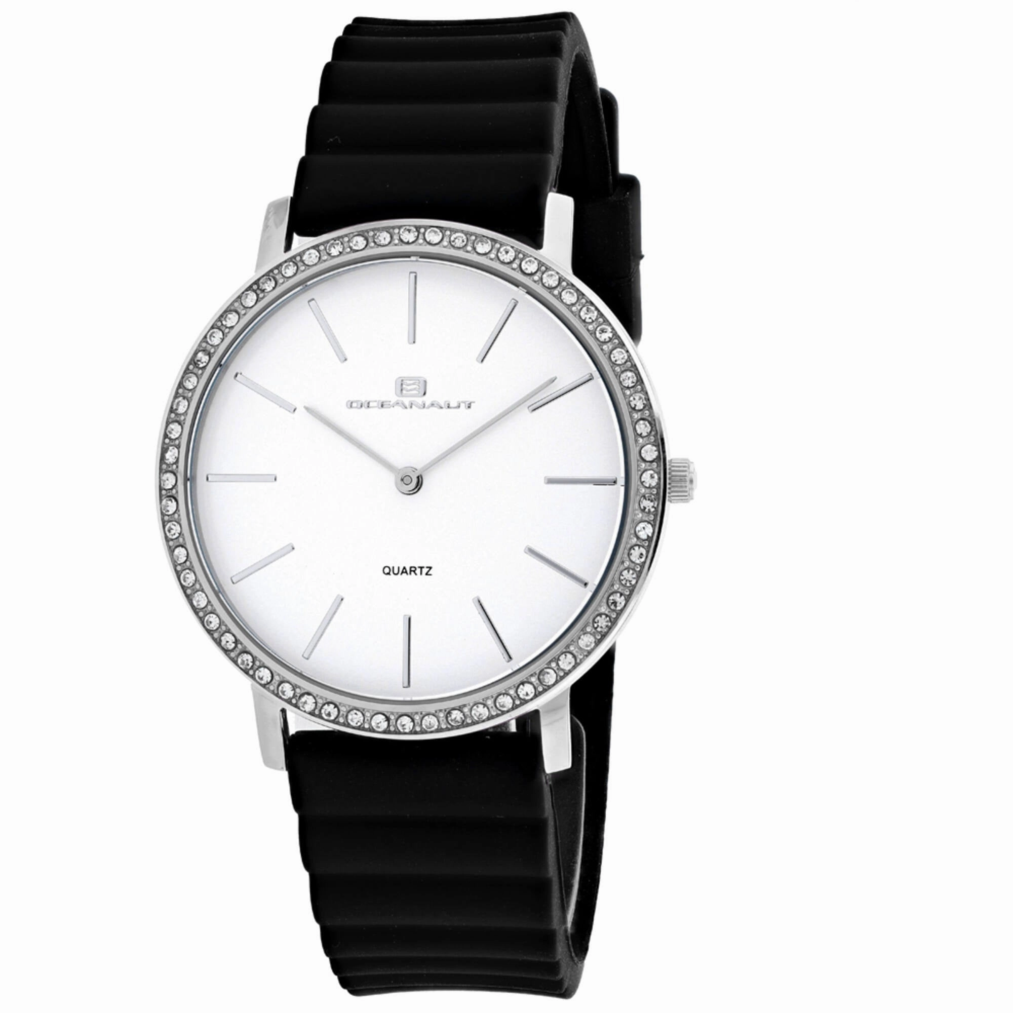 Oceanaut Women's Watch - Ripple Quartz White Dial Black Rubber Strap | OC0260