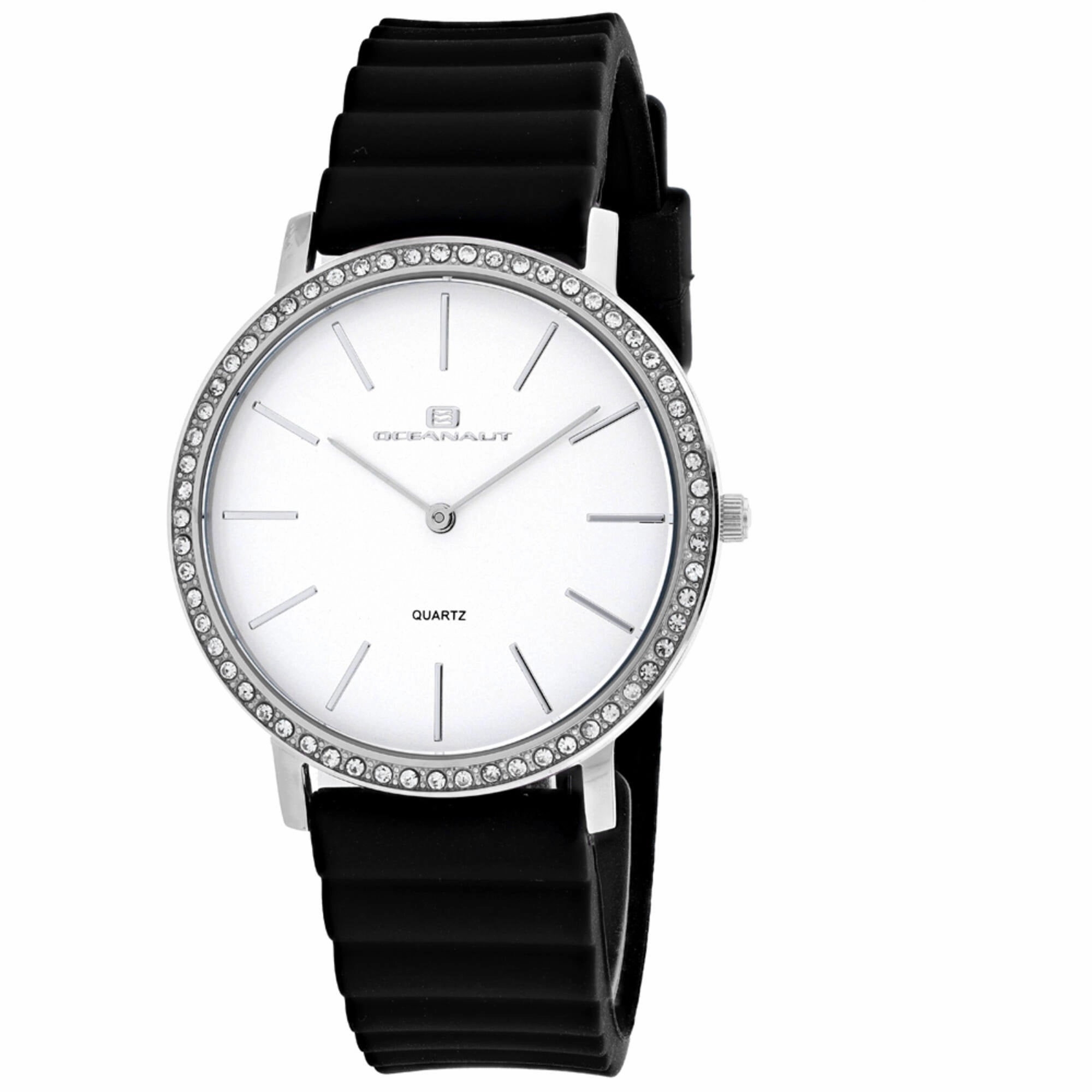 Oceanaut Women's Watch - Ripple Quartz White Dial Black Rubber Strap | OC0260