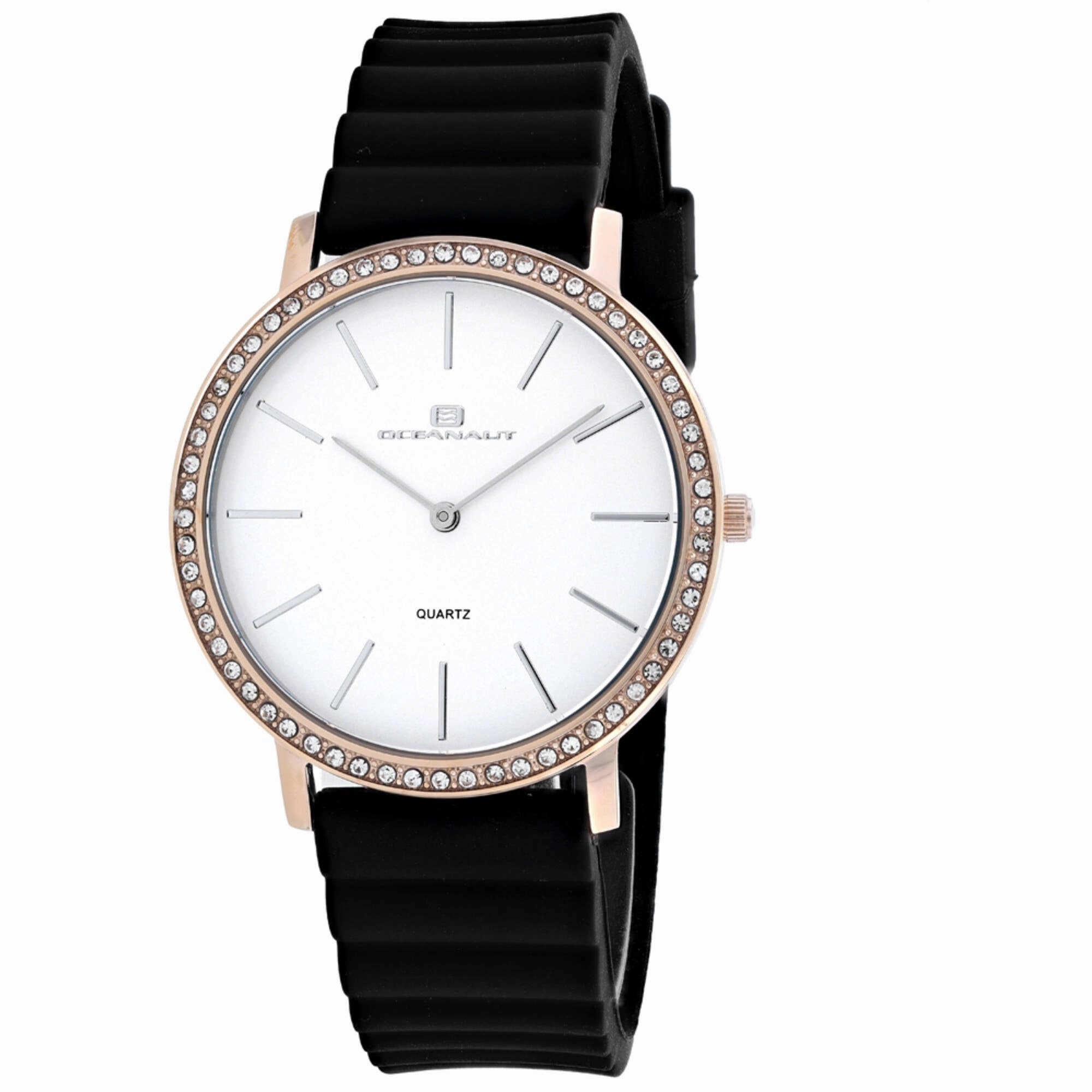 Oceanaut Women's Watch - Ripple Quartz White Dial Black Rubber Strap | OC0264
