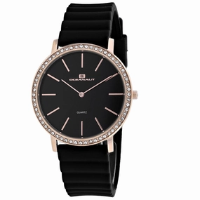 Oceanaut Women's Watch - Ripple Rose Gold Case Black Dial Rubber Strap | OC0265
