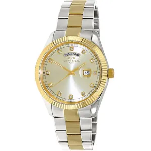 Oniss Men's Watch - Admiral Gold Dial Plated Stainless Steel Bracelet | ON3881-2TGO