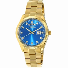 Oniss Men's Watch - Admiral Blue Dial Plated Stainless Steel Bracelet | ON3881-MBBU