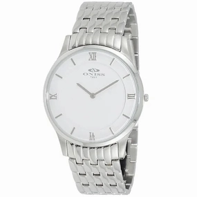 Oniss Men's Watch - Rustic Quartz White Dial Stainless Steel Bracelet | ON5562-MWT