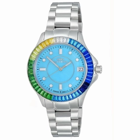 Oniss Women's Watch - Crown Quartz Blue Dial Stainless Steel Bracelet | ON7323-70LBU
