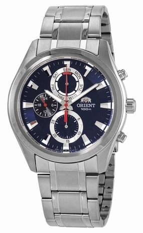 Orient Chronograph Stainless Steel Blue Dial Quartz Day-Date Mens Watch FUY07001D0