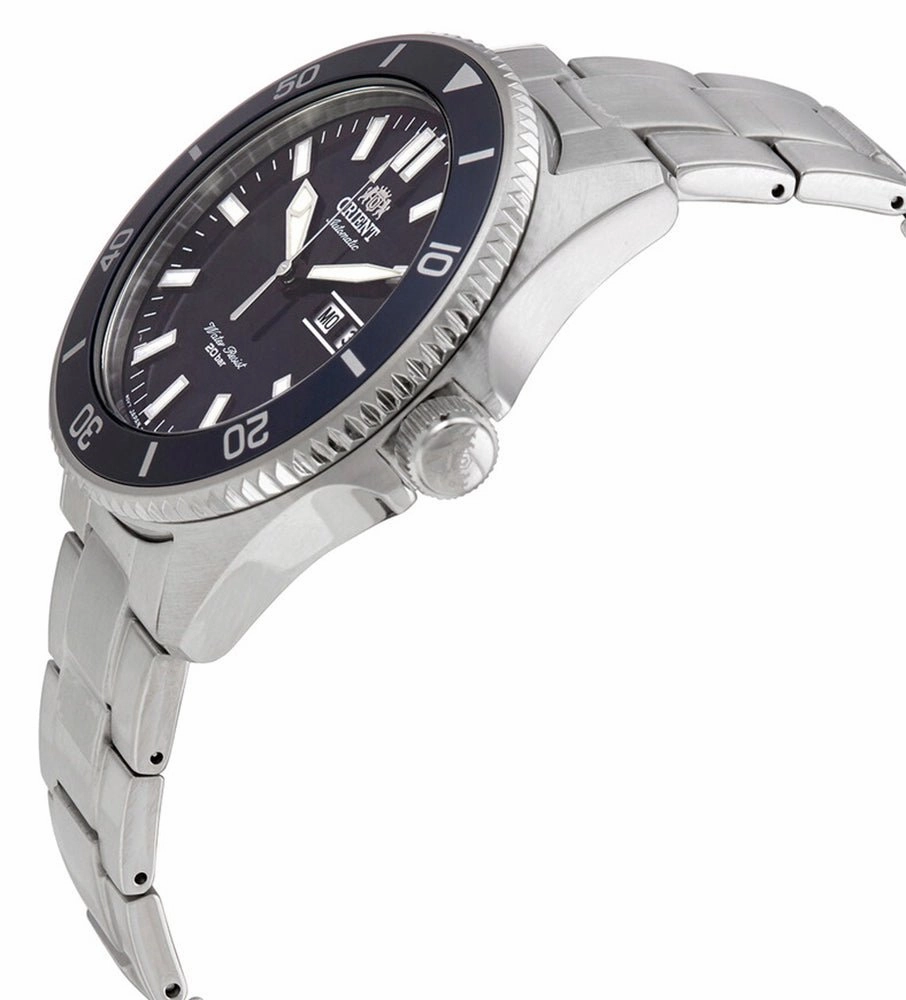 Orient Kanno Automatic Stainless Steel Blue Dial Day-Date Divers Mens Watch RA-AA0009L19A