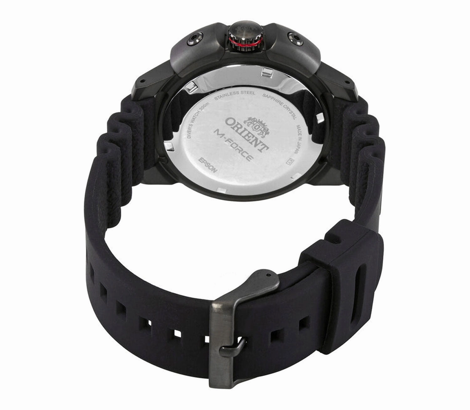 Orient M-Force Automatic Black Steel Rubber Strap Date Divers Mens Watch RA-AC0L03B00B