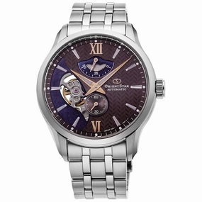 Orient Men's Automatic Watch - Brown and Blue Dial Steel Bracelet | RE-AV0B02Y00B