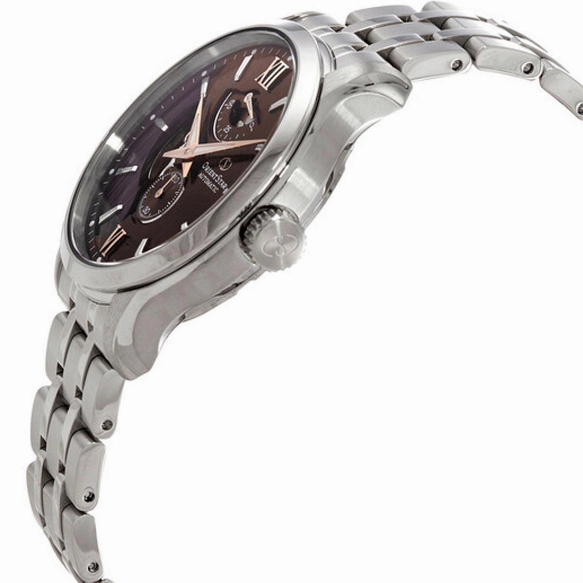 Orient Men's Automatic Watch - Brown and Blue Dial Steel Bracelet | RE-AV0B02Y00B