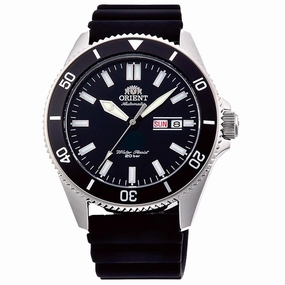 Orient Men's Automatic Watch - Kanno Black Dial Silicone Strap Dive | RA-AA0010B19A