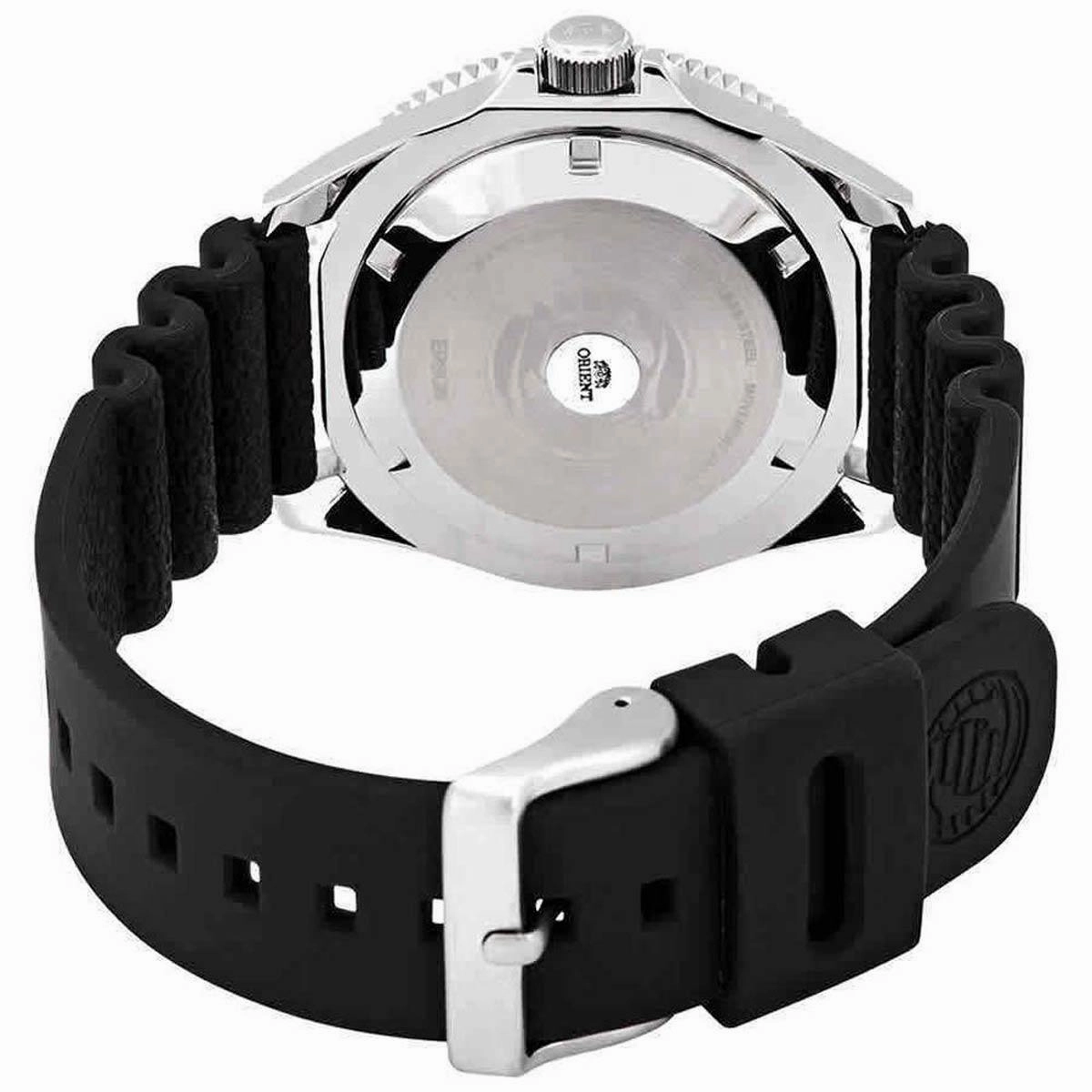 Orient Men's Automatic Watch - Kanno Black Dial Silicone Strap Dive | RA-AA0010B19A