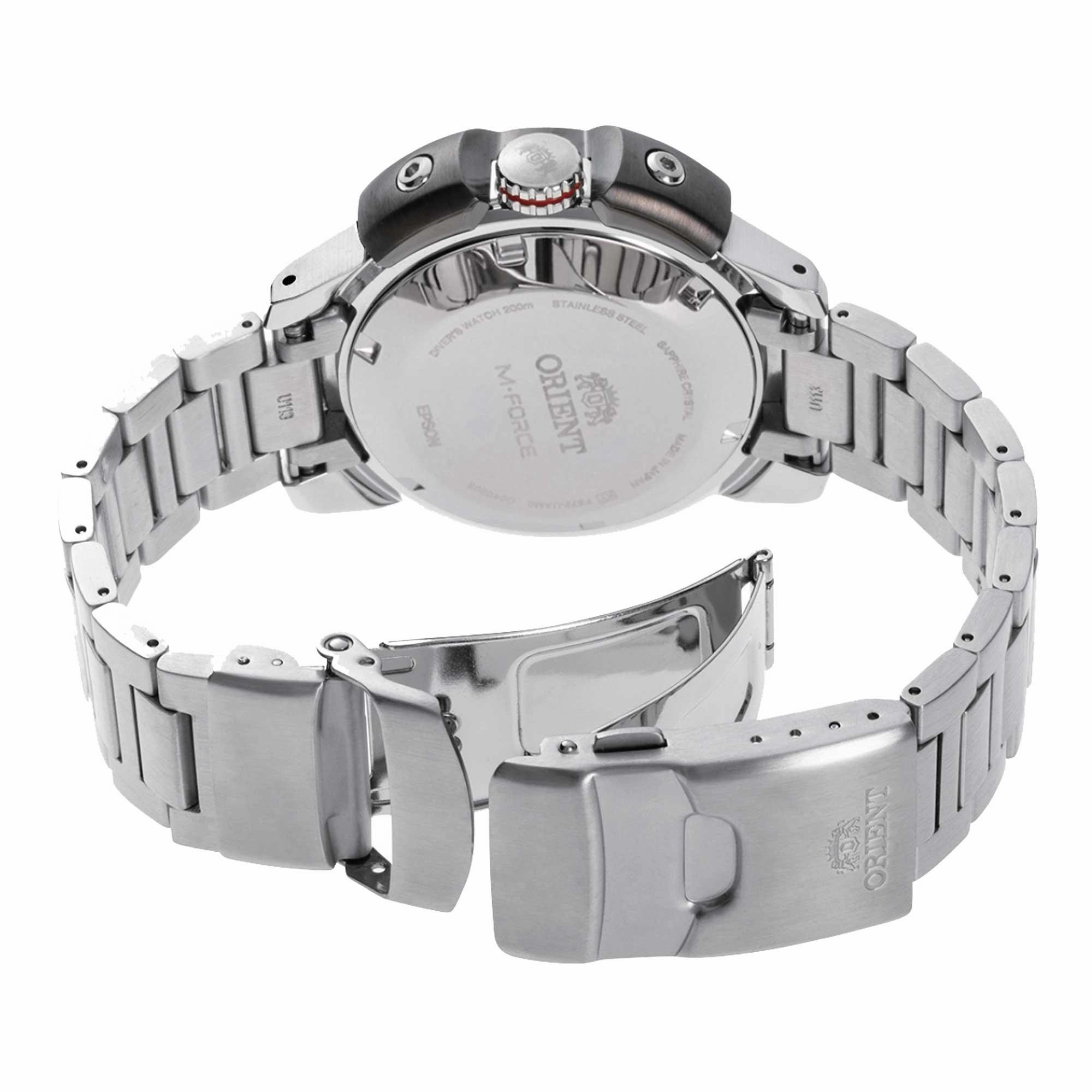Orient Men's Automatic Watch - M-Force Dive Orange Dial Bracelet | RA-AC0L08Y00B