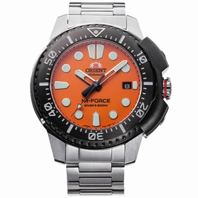 Orient Men's Automatic Watch - M-Force Dive Orange Dial Bracelet | RA-AC0L08Y00B