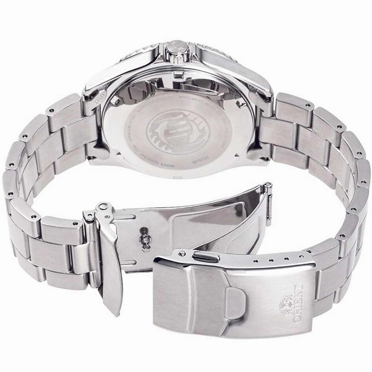 Orient Men's Automatic Watch - Sport Dive Black Dial Silver Bracelet | RA-AA0810N19B