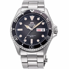 Orient Men's Automatic Watch - Sport Dive Black Dial Silver Bracelet | RA-AA0810N19B
