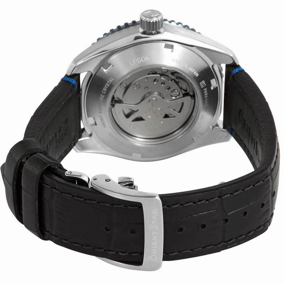 Orient Men's Mechanical Sports Watch - Star Open Heart Dial Leather Strap | AT0108L00B