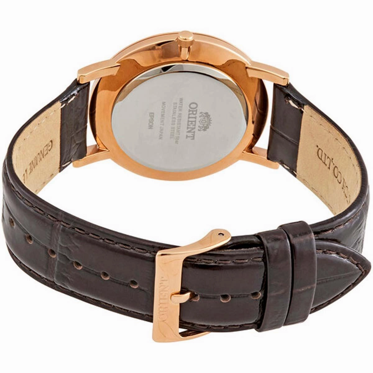 Orient Men's Quartz Watch - Classic White Dial Date Display Brown Strap | FGW0100EW0