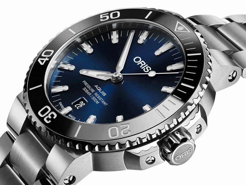 Oris Aquis Date Automatic Stainless Steel Blue Dial Divers Mens Watch 733 7766 4135-07 8 22 05PEB