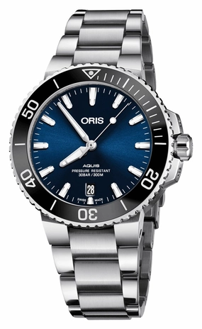 Oris Aquis Date Automatic Stainless Steel Blue Dial Divers Mens Watch 733 7766 4135-07 8 22 05PEB