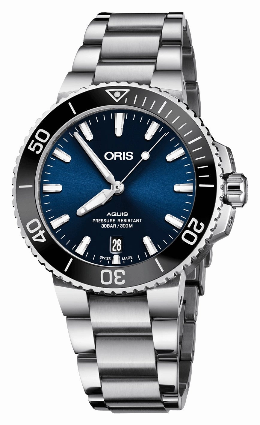 Oris Aquis Date Automatic Stainless Steel Blue Dial Divers Mens Watch 733 7766 4135-07 8 22 05PEB