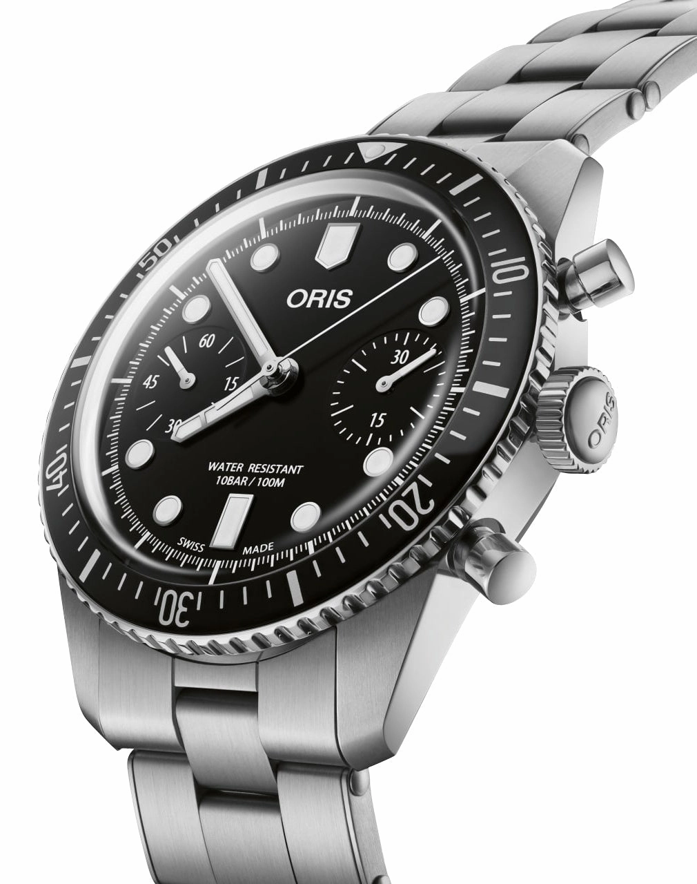 Oris Divers Sixty-Five Automatic Chronograph Stainless Steel Black Dial Mens Watch 771 7791 4054-MB