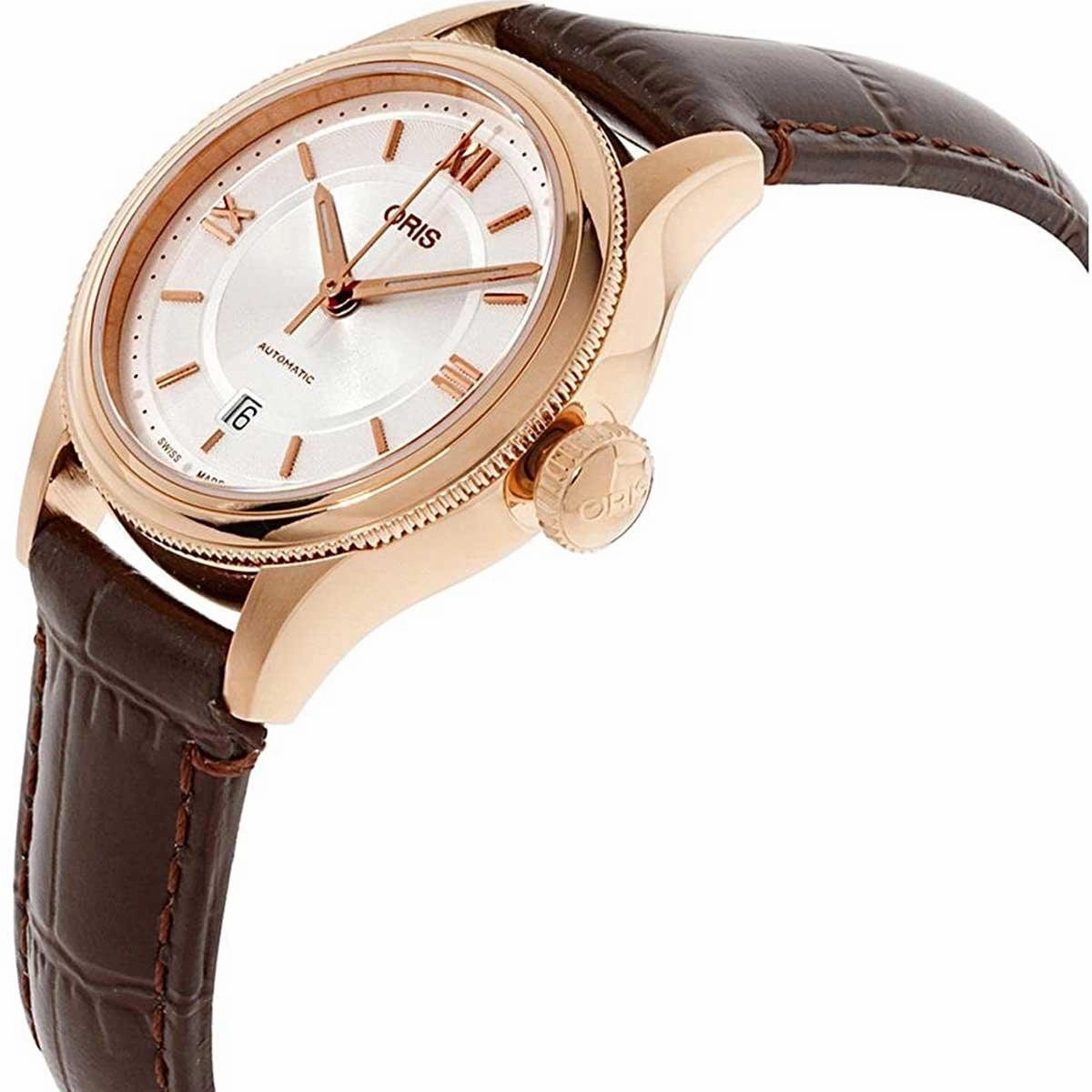 Oris Women's Automatic Watch - Classic Date Brown Leather Strap | 01 561 7718 4871LS