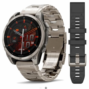 Orologio Garmin fenix 8 - 47 mm, AMOLEDSapphire, Titanio, Titanium (Bracciale)