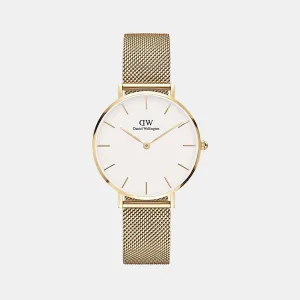 Petite Women's White Analog Stainless Steel Watch DW00100348K