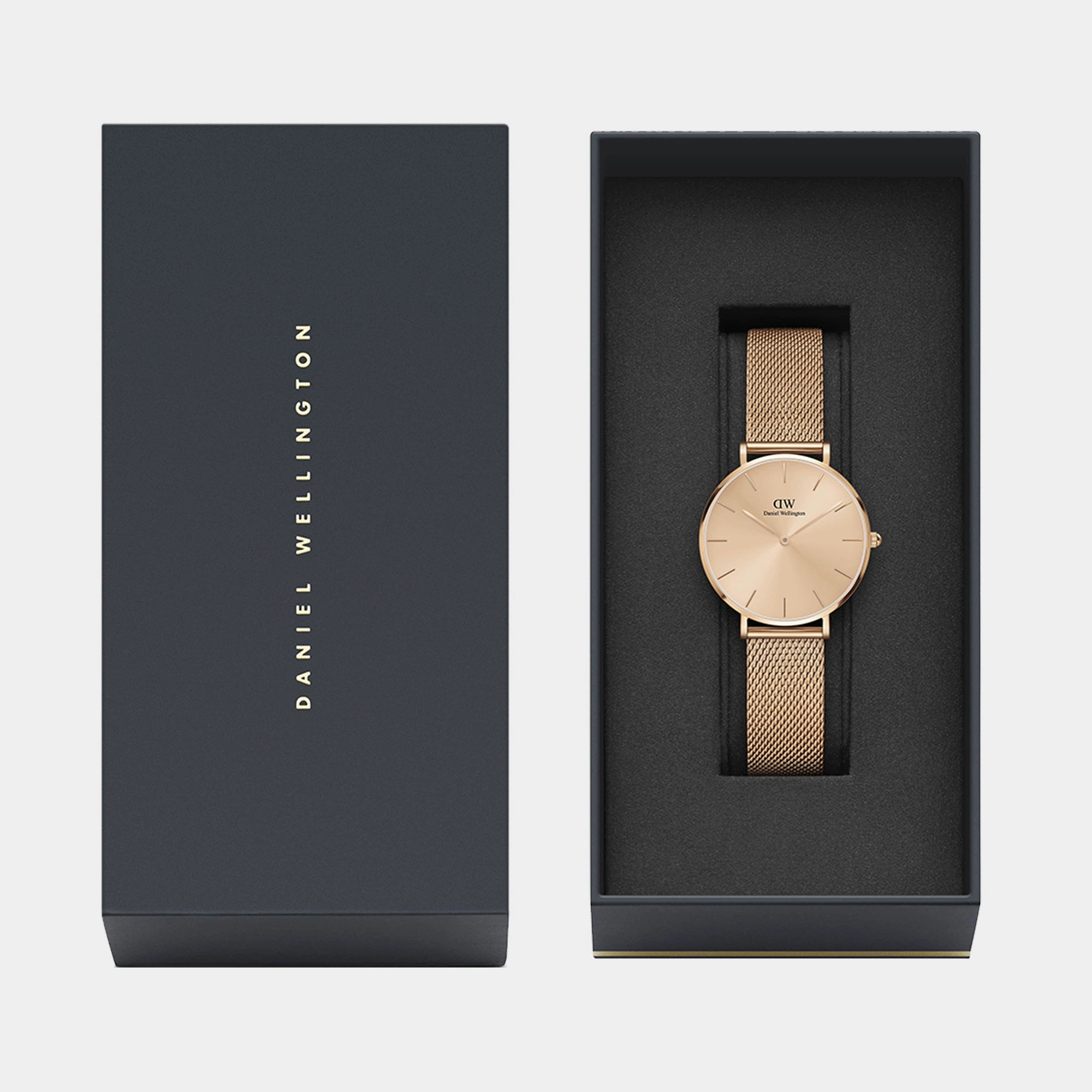 Petite Women's Rose Gold Analog Stainless Steel Watch DW00100471
