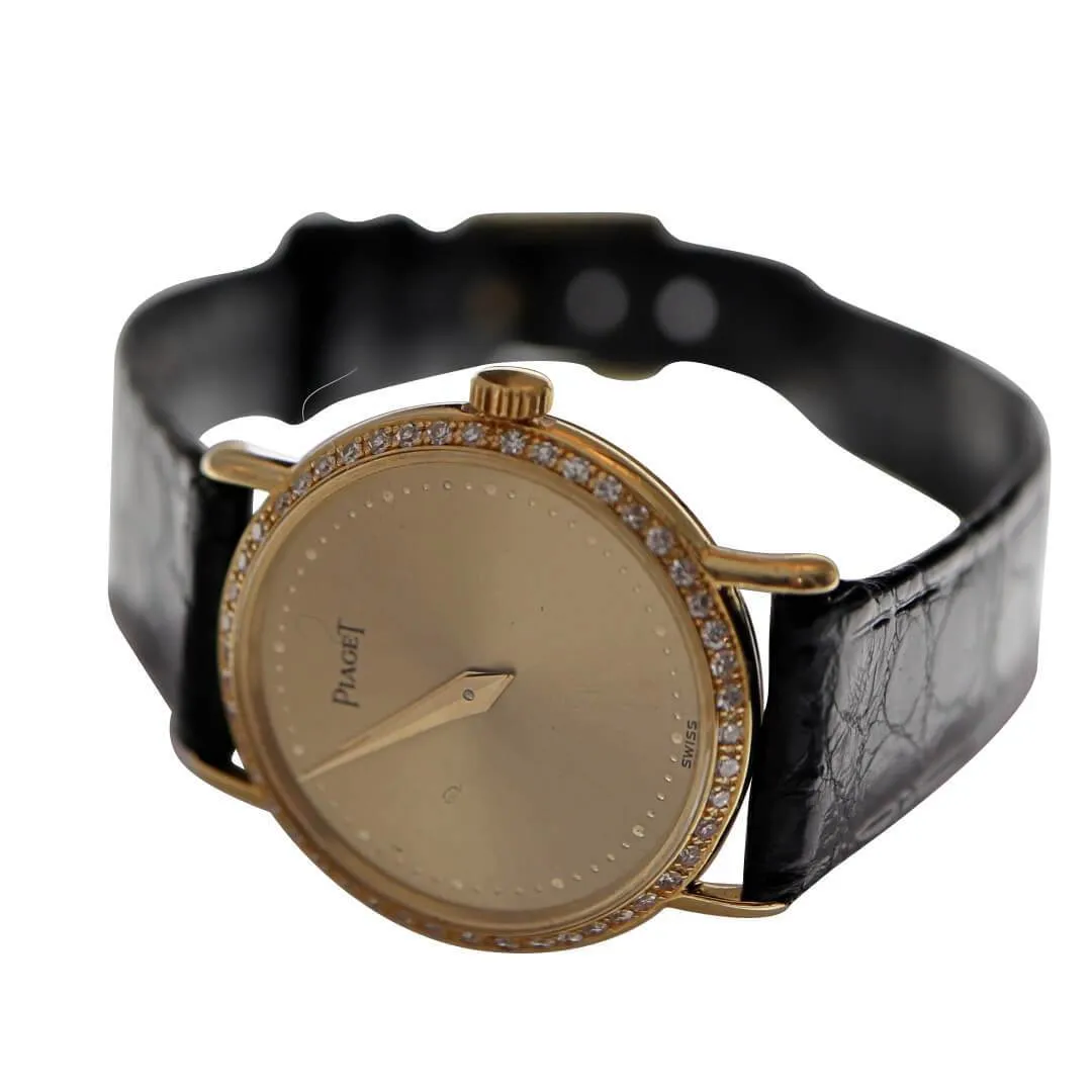 Piaget Ref. 8057 18k Gold Diamond Bezel, 1980's Ladies Vintage Watch