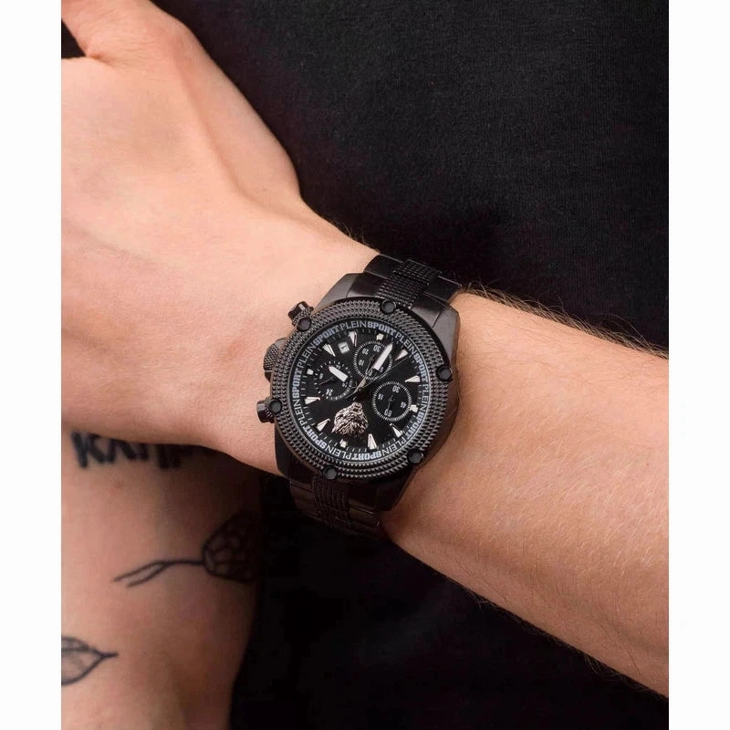 Plein Sport Hurricane Black Chronograph Watch 44mm