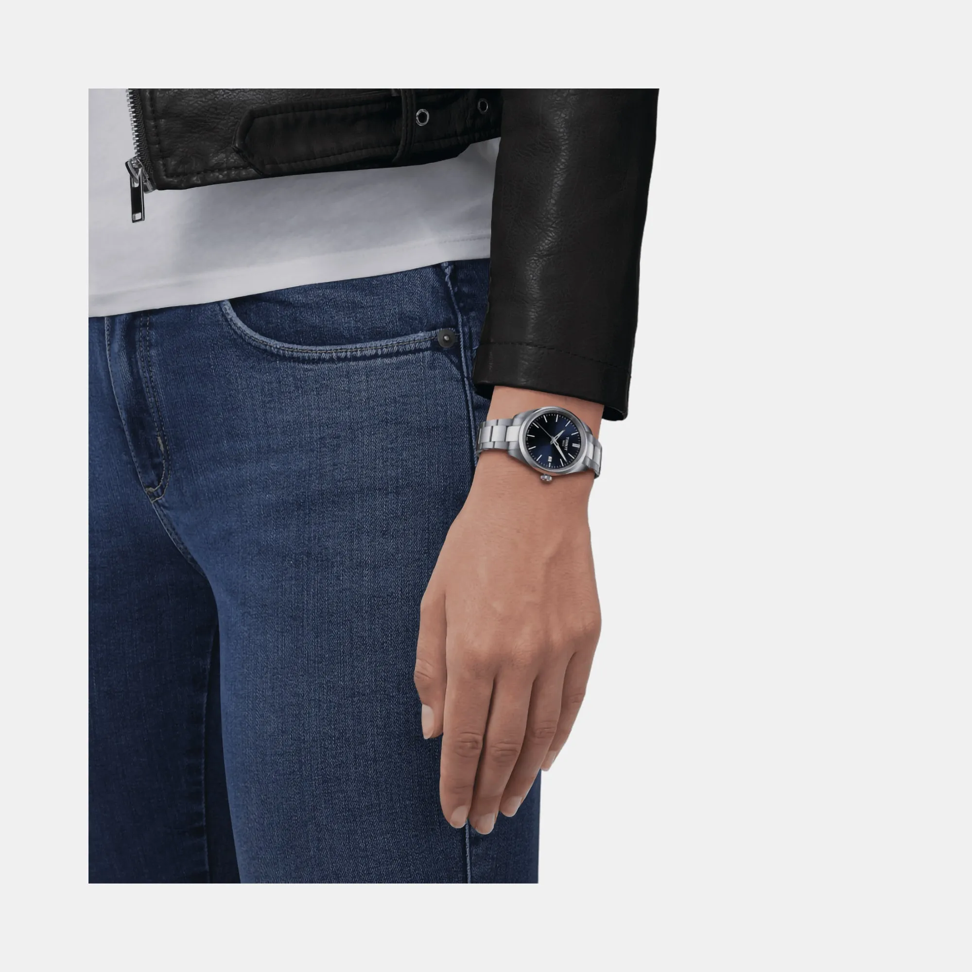 PR 100 Women Blue Analog Stainless Steel Watch T1502101104100
