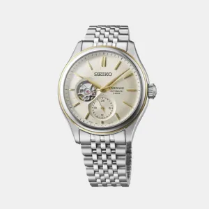 Presage Classic Series Men Automatic Champagne Dial Analog Stainless Steel Watch SPB480J1