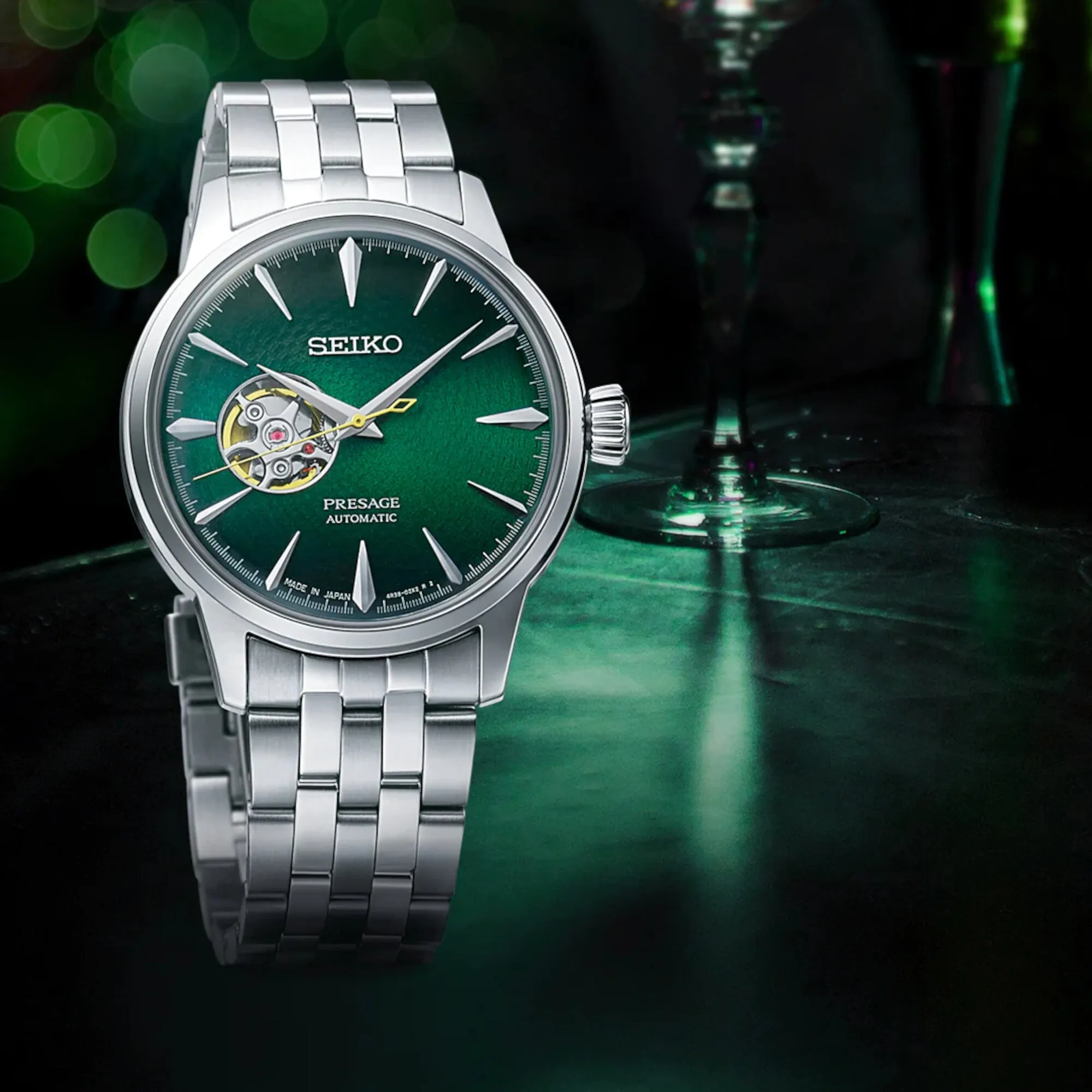 Presage Men Automatic Green Dial Analog Stainless steel Watch SSA441J1