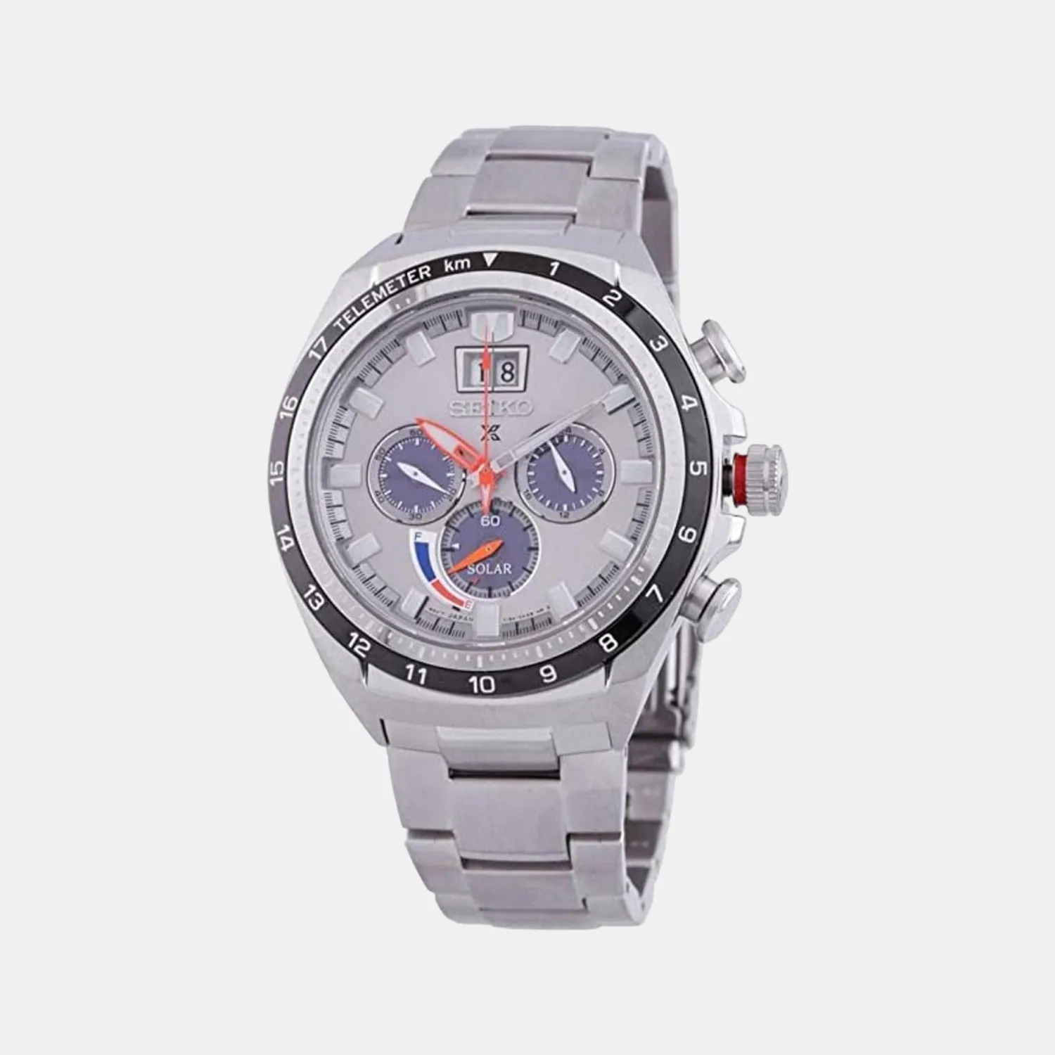 Prospex Men Solar Silver Dial Chronograph Stainless Steel Watch SSC599P1