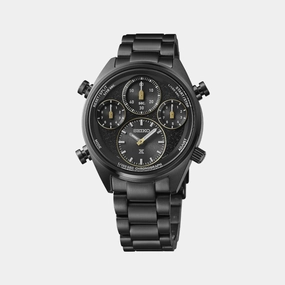 Prospex Men Solar Black Dial Chronograph Stainless steel Watch SFJ007P1