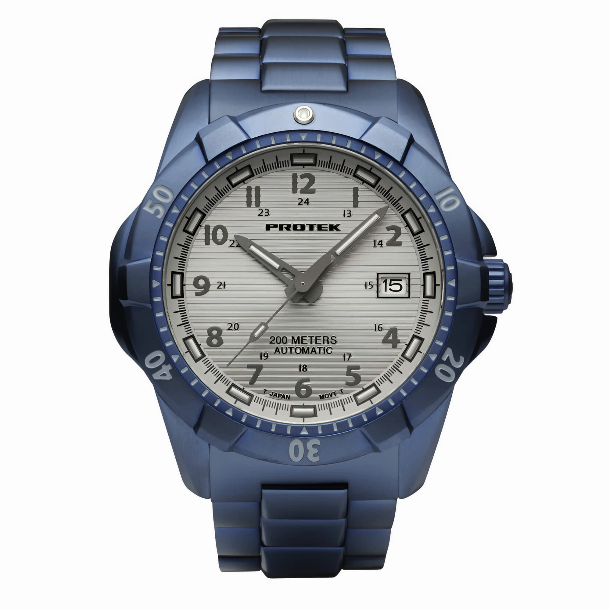 ProTek Men's Automatic Blue Stainless Steel Case & Bracelet Watch | 2213BR
