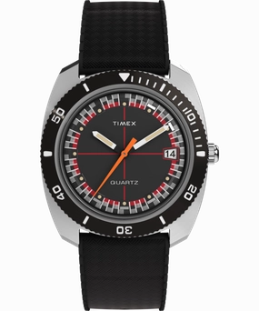 Q Timex Reissue 1971 Velocity Rubber Strap Watch TW2W22400