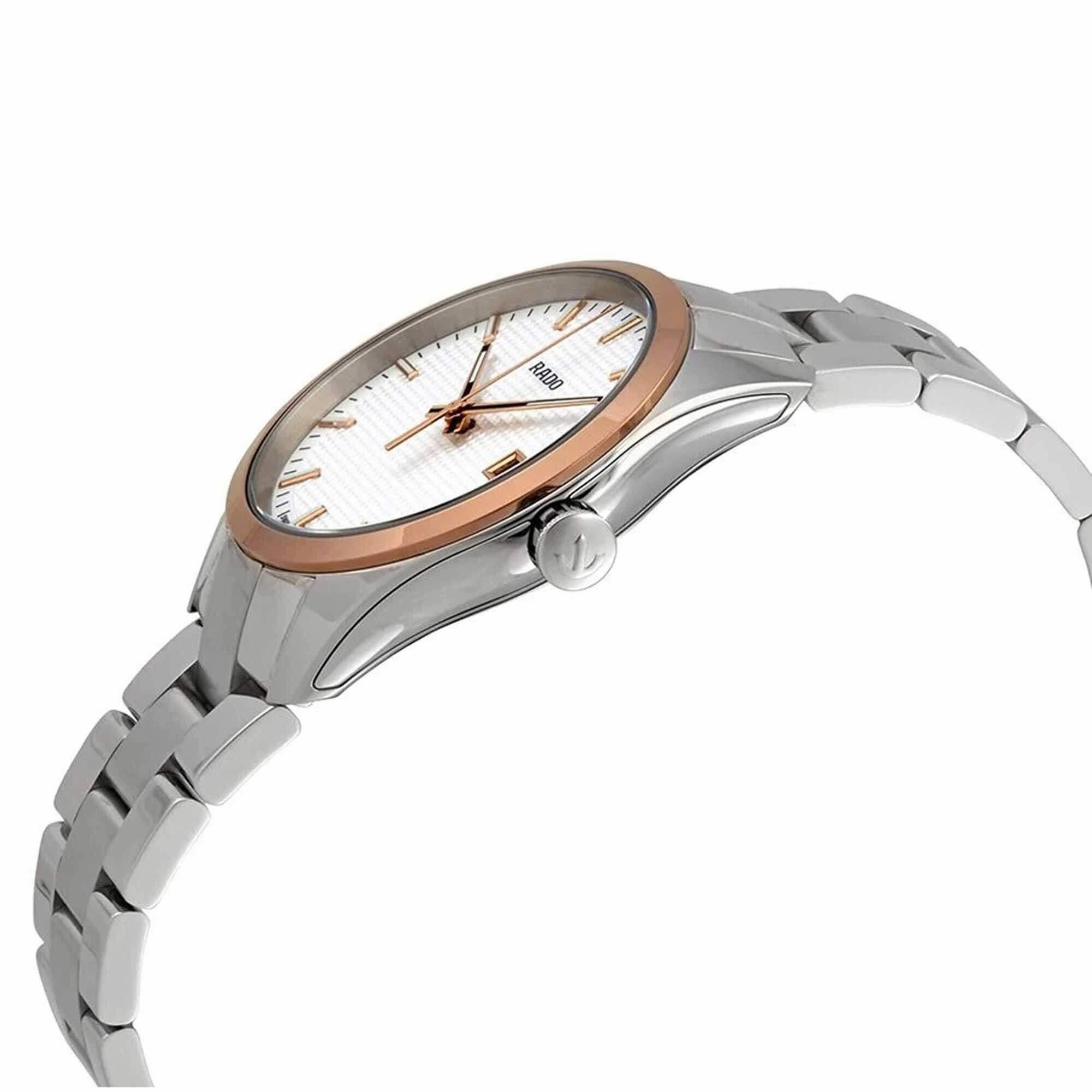 Rado Men's Watch - Hyperchrome Silver Tone Dial Rose Gold Tone Bezel | R32184123