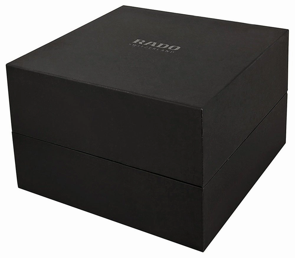 Rado Womens True Thinline R27742159 Analog Black Ceramic Case Rose Gold Hands Rubber Strap Swiss Quartz Watch