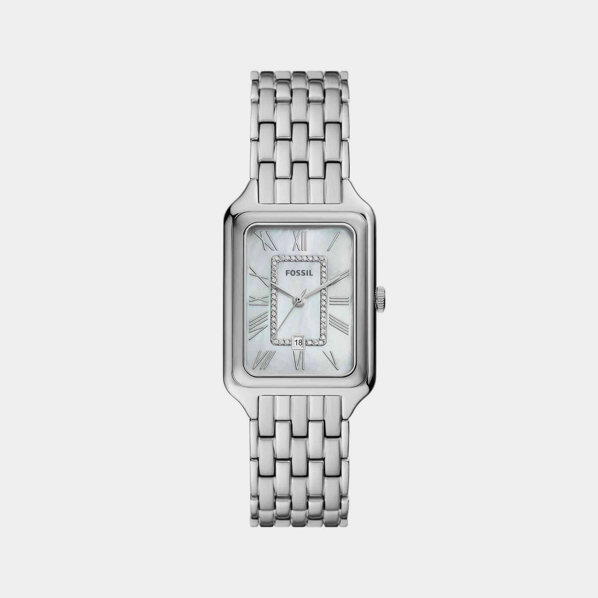 Raquel Women Quartz Silver Dial Analog Stainless Steel Watch ES5306