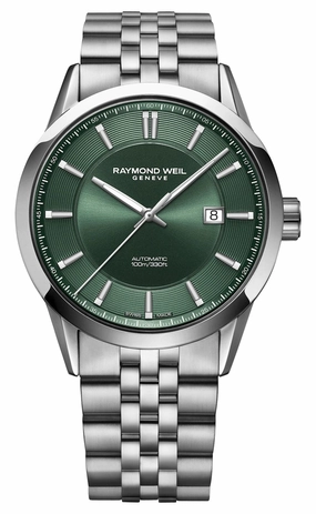 Raymond Weil Freelancer Automatic Stainless Steel Green Dial Date Mens Watch 2731-ST-52001