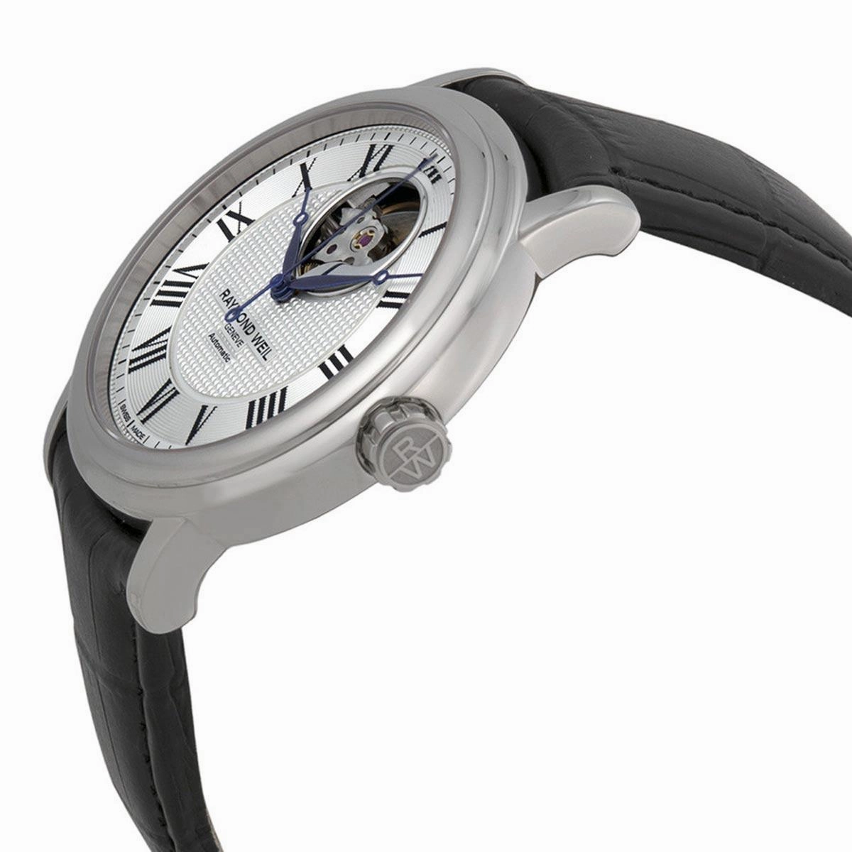 Raymond Weil Men's Automatic Watch - Maestro Black Leather Strap | 2827-STC-00659