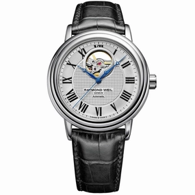 Raymond Weil Men's Automatic Watch - Maestro Black Leather Strap | 2827-STC-00659