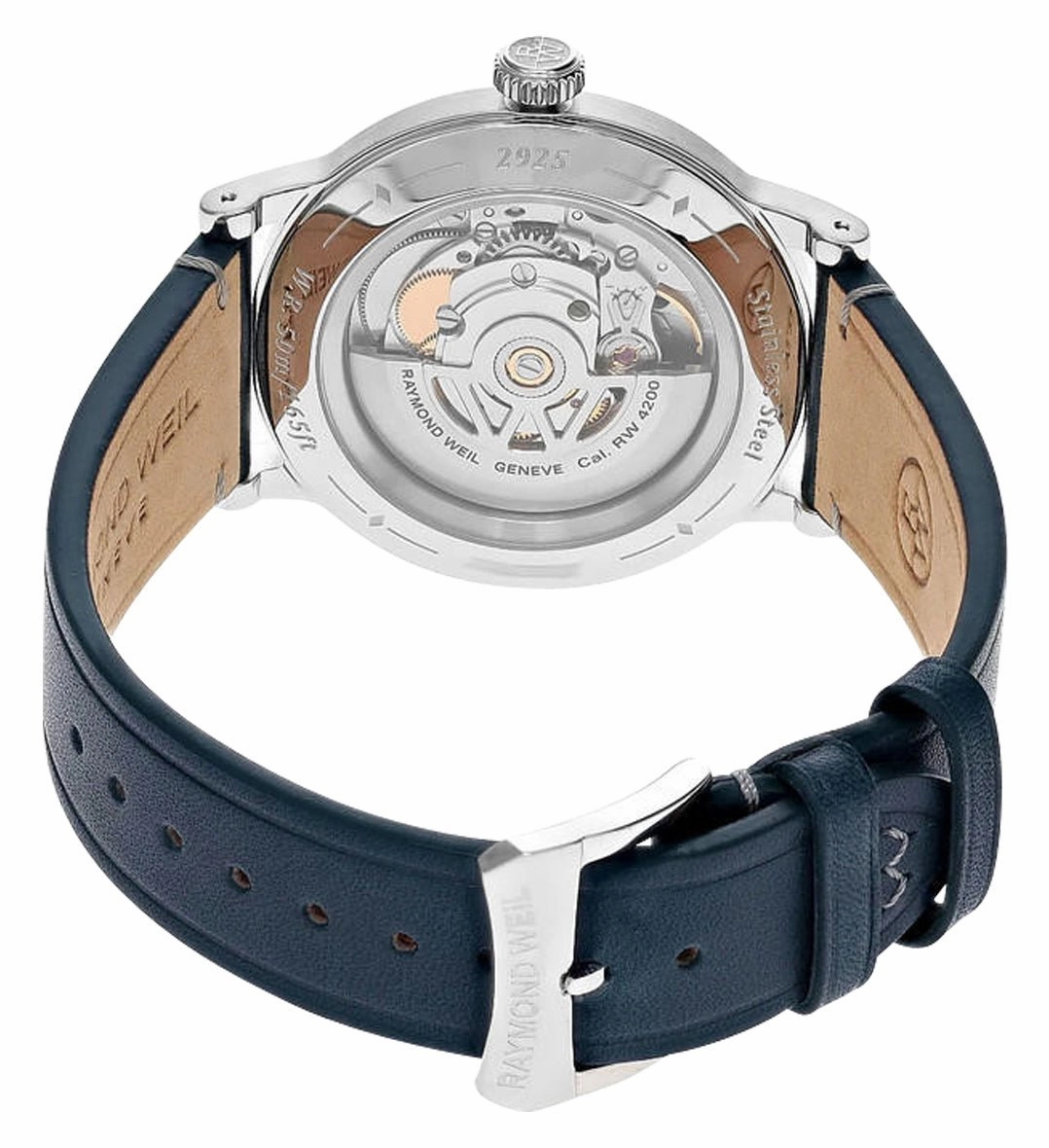 Raymond Weil Millesime Automatic Stainless Steel Blue Dial Blue Leather Strap Mens Watch 2925-STC-50001