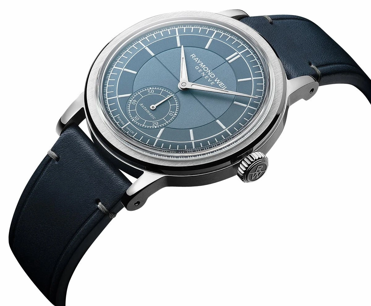 Raymond Weil Millesime Automatic Stainless Steel Blue Dial Blue Leather Strap Mens Watch 2930-STC-50011