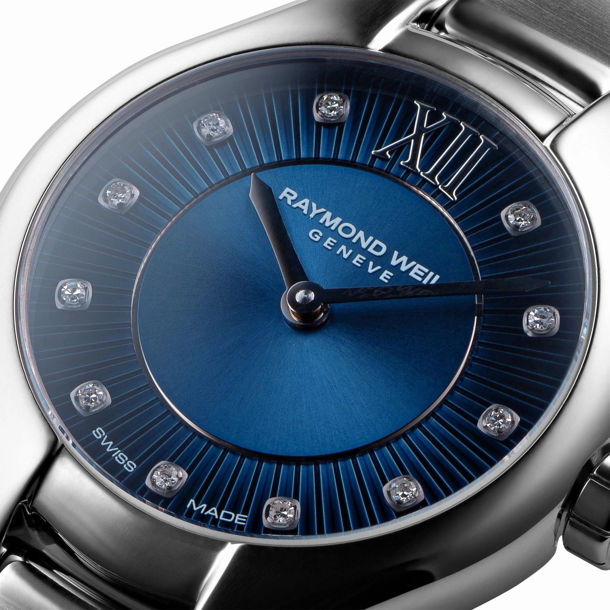 Raymond Weil Noemia Stainless Steel Blue Dial Diamonds Quartz Womens Watch 5132-ST-50181