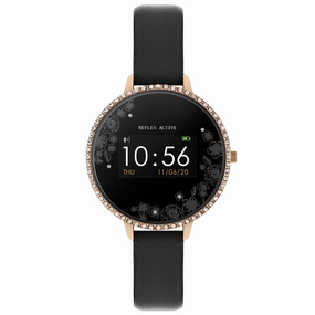 Reflex Active Series 3 Rose Gold Crystal Black Smart Watch
