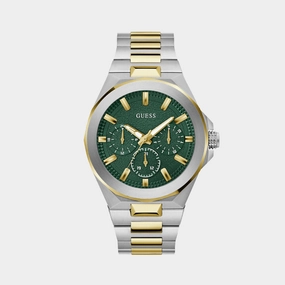 Resistance Men Quartz Green Dial Multi-Function Stainless Steel Watch GW0798G3