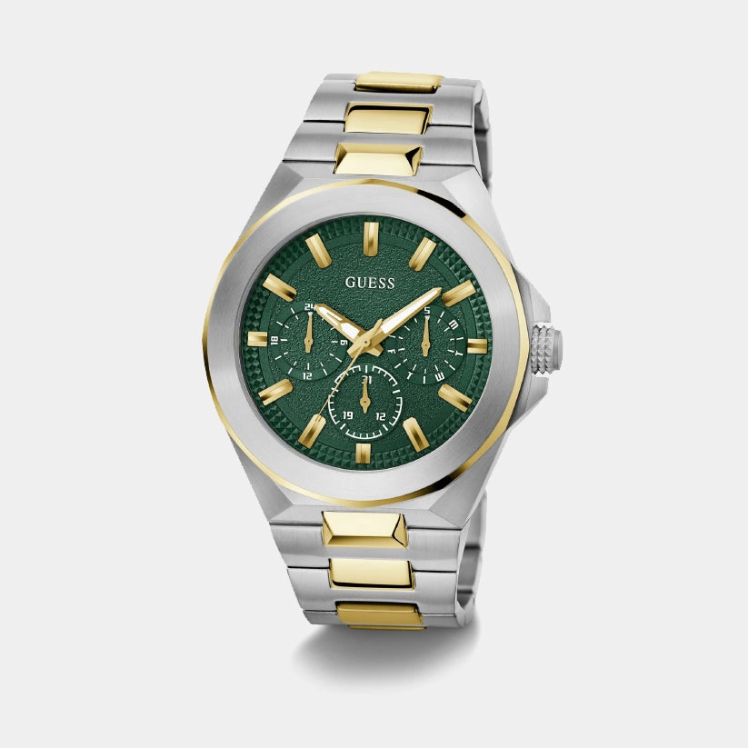Resistance Men Quartz Green Dial Multi-Function Stainless Steel Watch GW0798G3
